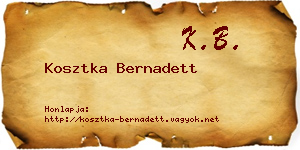 Kosztka Bernadett névjegykártya