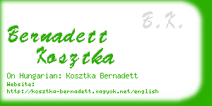 bernadett kosztka business card